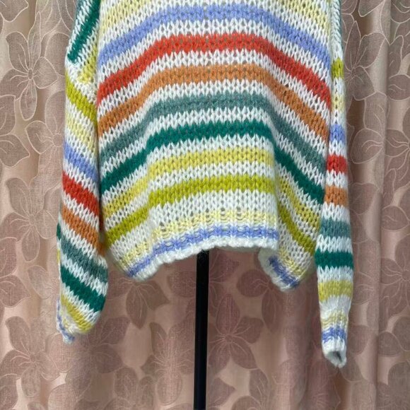 Anagram-Embroidered Stripe Mohair Sweater - Picture 8 of 11